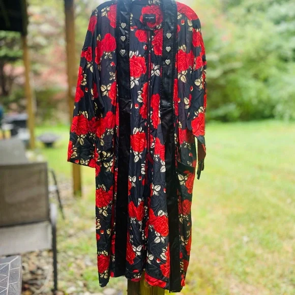 The Kooples Silk Sleeping Roses Printed Kimono - Picture 8 of 12